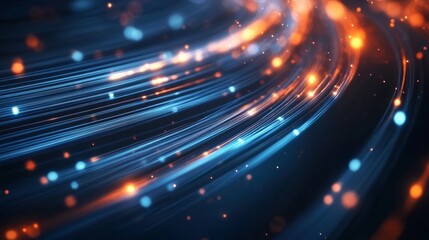 Poster - abstract fiber lines bright light
