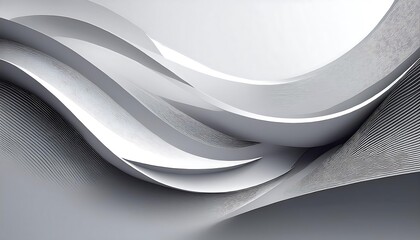 Poster -  A futuristic tech design featuring a gray and white abstract banner with layered elements a_1(305)
