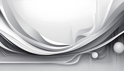 Poster -  A futuristic tech design featuring a gray and white abstract banner with layered elements a_1(306)