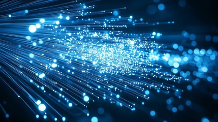 Poster - abstract fiber lines bright light