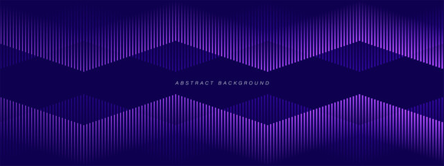 Dark blue abstract background. Zigzag lines pattern. Modern purple dynamic lines graphic. Futuristic style. Suit for poster, banner, website, flyer, cover, business, brochure