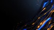 © soysuwan123 - A vibrant, abstract background featuring flowing waves of blue and gold against a dark backdrop, creating a dynamic and eye-catching visual effect.