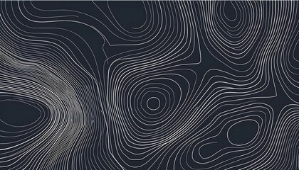 Poster -  Vertical topographic map patterns isolated on a dark background feature line contours and a_1(1834)