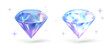 © SergeyBitos - Shiny faceted crystals, diamonds with holographic glow and sparkling highlights are perfect for fantasy themes, game assets and jewelry. Cartoon 3D diamonds, vector graphics