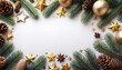 © fotoluigi868 - A festive holiday website design features a Christmas frame with fir branches, pine con_1(245)