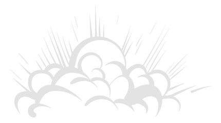 Poster - A white cloud with a sun in the middle