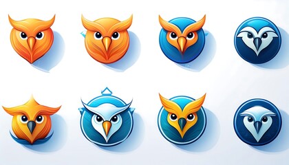 Aufkleber -  A collection of icons featuring a realistic Twitter logo set against a white background wit_1(97)