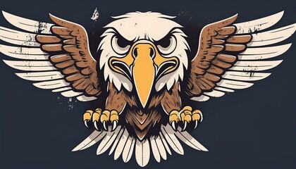 Aufkleber -  Simple vector eagle design with flat style and solid background for a cute kawaii grung_1(1638)