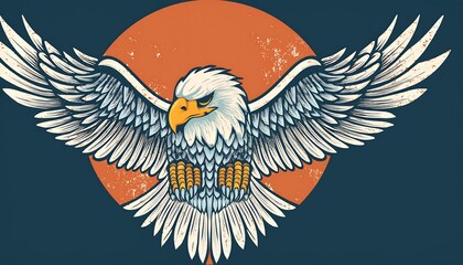 Aufkleber -  Simple vector eagle design with flat style and solid background for a cute kawaii grunge di_1(1637)