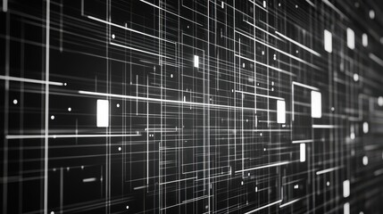 Poster - Abstract geometric lines over a dark background, creating a modern and digital aesthetic.
