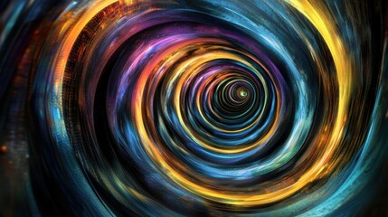 Poster - A vibrant, swirling abstract pattern in vivid colors, creating a mesmerizing spiral illusion.