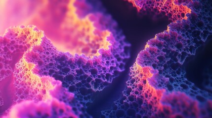 Poster - A vibrant close-up of abstract textured patterns in hues of pink, purple, and blue, showcasing intricate details.