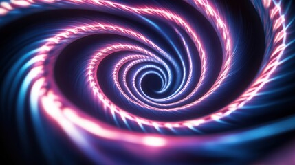 Poster - A mesmerizing spiral of vibrant pink and blue lights creating a captivating sense of depth and motion.