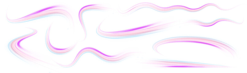 Fototapete - Vector bright speed wave wake vortex effect PNG. Expressway, car headlight effect on isolated white background. Vector high speed connection background.	