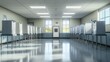 © DREAMERLYN STUDIO - Clean and spacious polling station with privacy booths lined up, representing the calm before the voter rush on a significant election day.