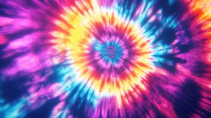 Poster - A vibrant and colorful tie-dye pattern radiating energy, featuring swirling hues of pink, blue, and orange.