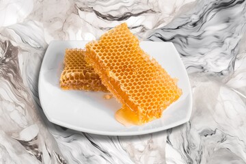 Wall Mural - Honeycomb sweet fresh tasty honey