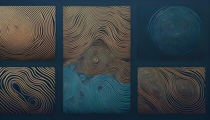 Aufkleber -  A set of editable maps and vector logos featuring topographic lines, tree rings, and circul_1(567)