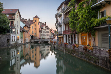 Wall Mural - ANNECY, FRANCE - JULY 10, 2022: The old town in the morning light.