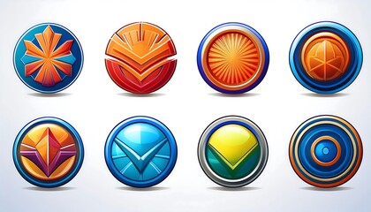 Poster -  A realistic YouTube icon collection featuring a logo set in various shapes on a white backg_1(458)