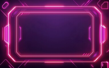 Poster - A digital neon frame with glowing pink lights, ideal for creative electronic displays or artistic projects in modern design