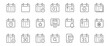 © warmworld - Calendar thin line icons set. Schedule, reminder symbol. Editable stroke. Vector