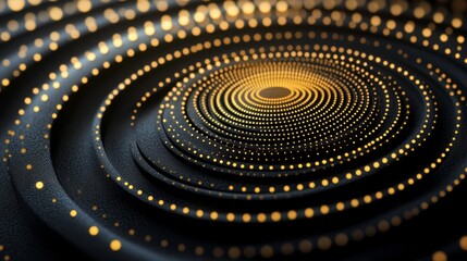 Poster - An abstract image illustrates the complexity of quantum physics through interlocking circles and lines, symbolizing deep entanglement and the interconnectedness of particles and waves in the universe