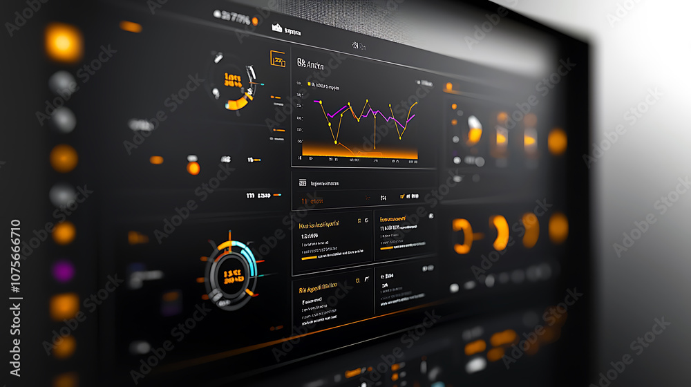 3d Graphical Interface Displaying Inventory Management With Charts