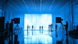 © Daniel - Film Crew Filming in Blue Screen Studio with Backdrop Lighting