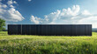 © Daniel - Modern Black Wall Panels in a Green Meadow Under a Blue Sky