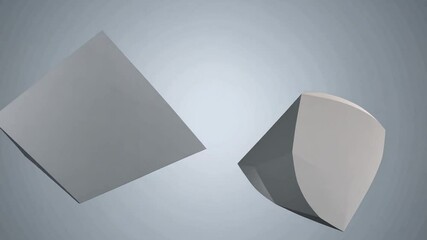 Poster - geometric shapes against a gray backdrop generative ai
