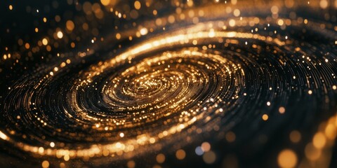 Poster - This abstract image illustrates the complex connections in quantum physics, using interlocking circles and dynamic lines to represent scientific concepts that shape our understanding of the universe