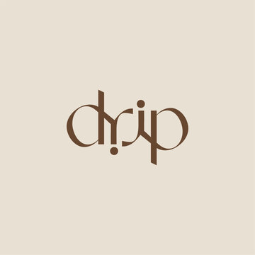 Letter drip Logo Design. d and p Initial Vector Mark. Alphabet letters monogram logo drip