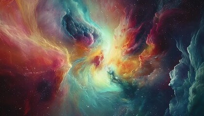Wall Mural - cosmic nebula with swirling clouds of gas and dust