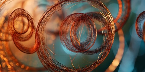 Poster - This artwork symbolizes quantum physics connections, using interlocking circles and woven lines to highlight the scienceart relationship, showcasing creativity in understanding the universe