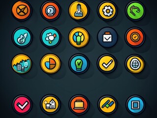 Poster - Colorful Flat Design Icons.