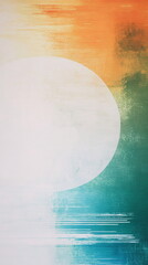 Poster - Minimalistic vertical social media banner India Republic Day backdrop with a white canvas, overlaid by simple saffron and green stripes, with a faint blue Ashoka Chakra fading into the background.