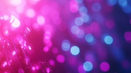 Wall Mural - Vibrant pink and blue bokeh background with abstract glowing lights, dreamy neon effect
