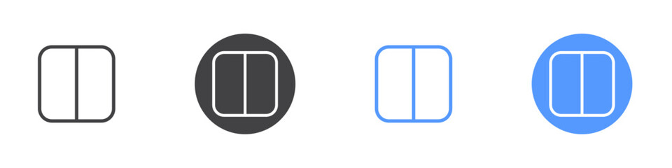columns icon flat set in black and white color