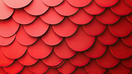 Wall Mural - Abstract wallpaper with scales. Red half-circular pattern. Background and wallpaper red design style. Chinese New Year