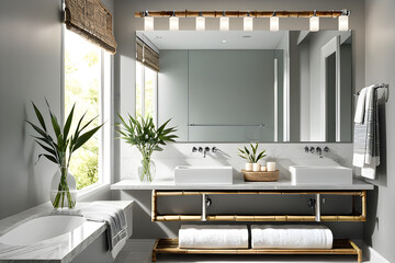 Wall Mural - Modern and calming shower room or home bathroom