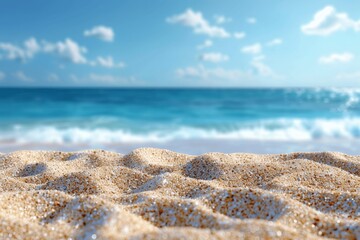 Summer beach with turquoise sea and blue sky