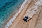  High-Speed Adventure Dune Buggy Racing Along the Ocean Shoreline