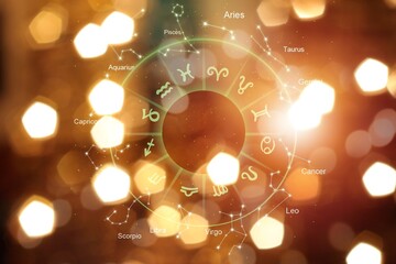 Wall Mural - zodiac signs horoscope circle for astrology concept