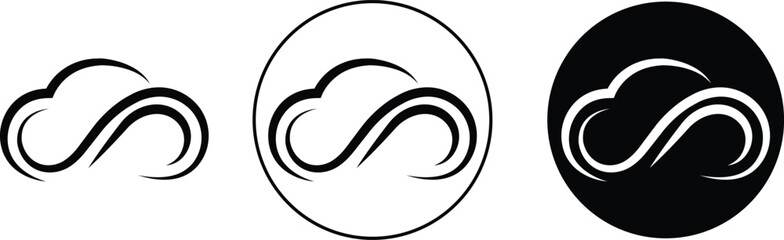 Fototapete - Set of Black wave icons in fill flat styles. Wave illustration signs can be used for web, mobile app. Ocean symbol. Water sea element, Ocean liquid curve flowing swirl storm on transparent background.