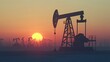© Imron - shadow at sunset crude oil industry petroleum production 3d background