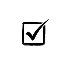 check mark or tick sign in box. check mark icon isolated on transparent background.