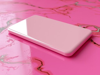Poster - White Plastic Card on Pink Background 3D Rendering Mockup for Design Print and Branding