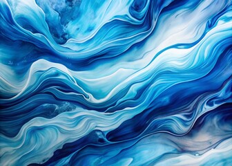 Poster - Abstract Blue Paint Artistic Liquid Fluid Watercolor or Alcohol Ink Striped Background Texture for Minimalist Photography, Perfect for Modern Design and Artistic Projects