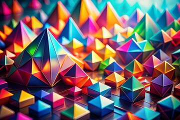 Poster - Abstract Geometric Shapes Background with Tilt-Shift Photography for Vibrant Visuals and Dynamic Designs in Modern Art and Graphics
